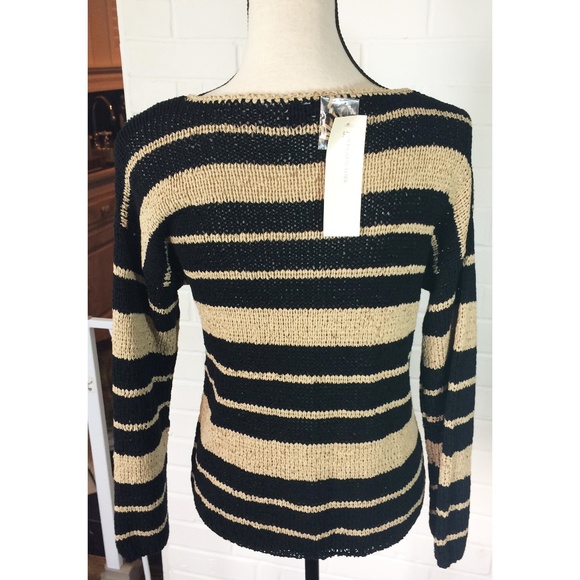 Jones New York Women's Sweater S black tan NEW - Picture 3 of 7